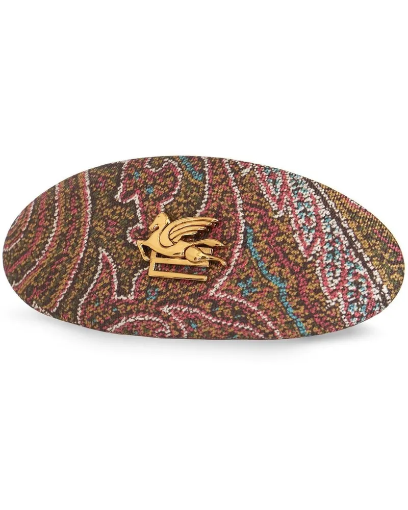 Etro Haarspange mit Paisley-Print - Braun Braun