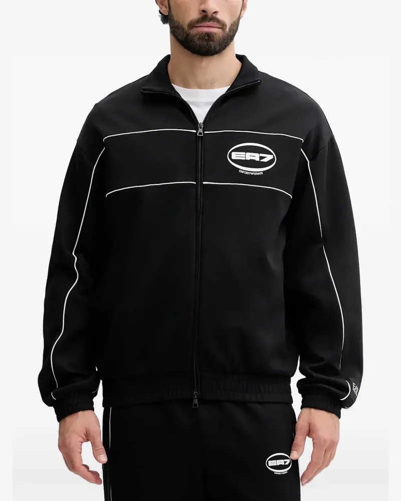 EA7 Jacke mit Logo-Streifen - Schwarz Schwarz