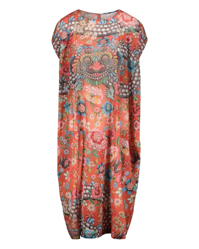 Junya Watanabe Tunikakleid mit Print - Orange Orange