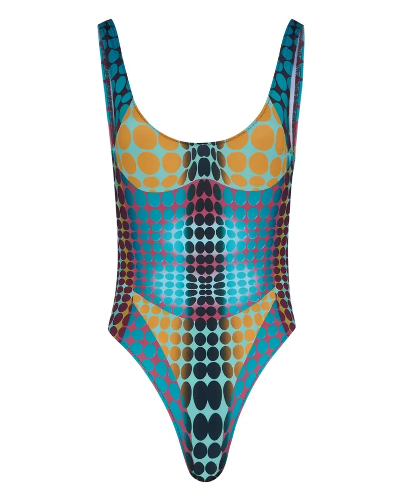 Jean Paul Gaultier Re-edition printed swimsuit - Blau Blau