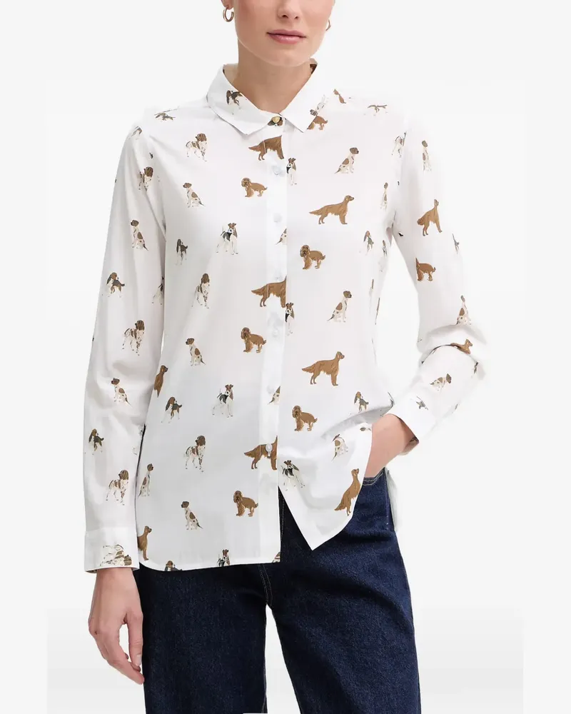 Barbour Safari Button-down-Hemd mit Hunde-Print - Weiß Weiß
