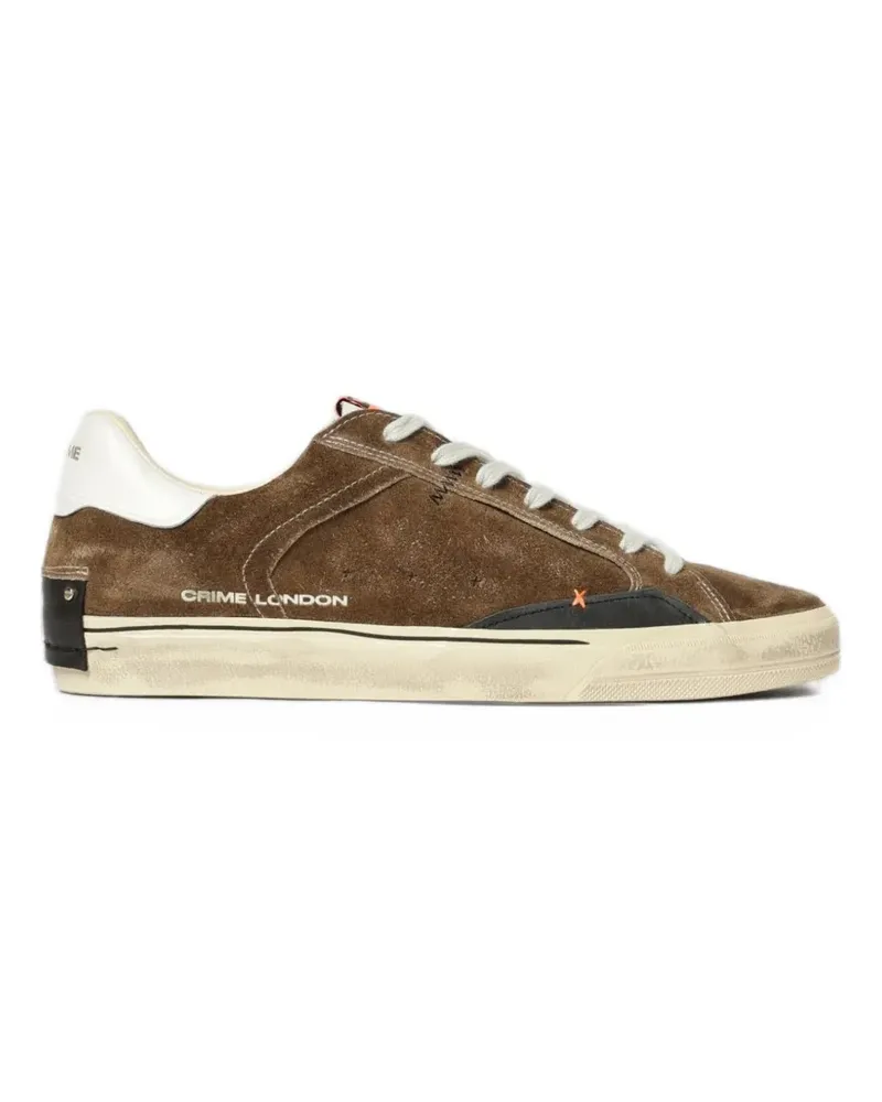 Crime distressed-effect leather sneakers - Nude Nude