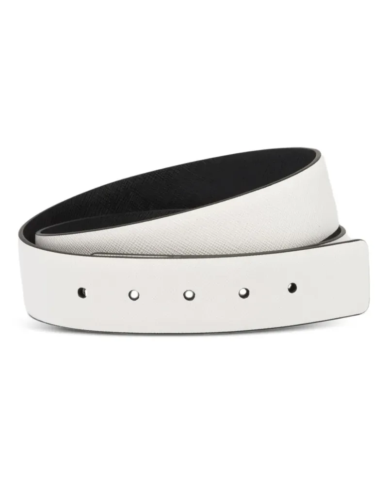 Prada Wendbarer Gürtelriemen aus Saffiano-Leder - Custom Belts - Weiß Weiß