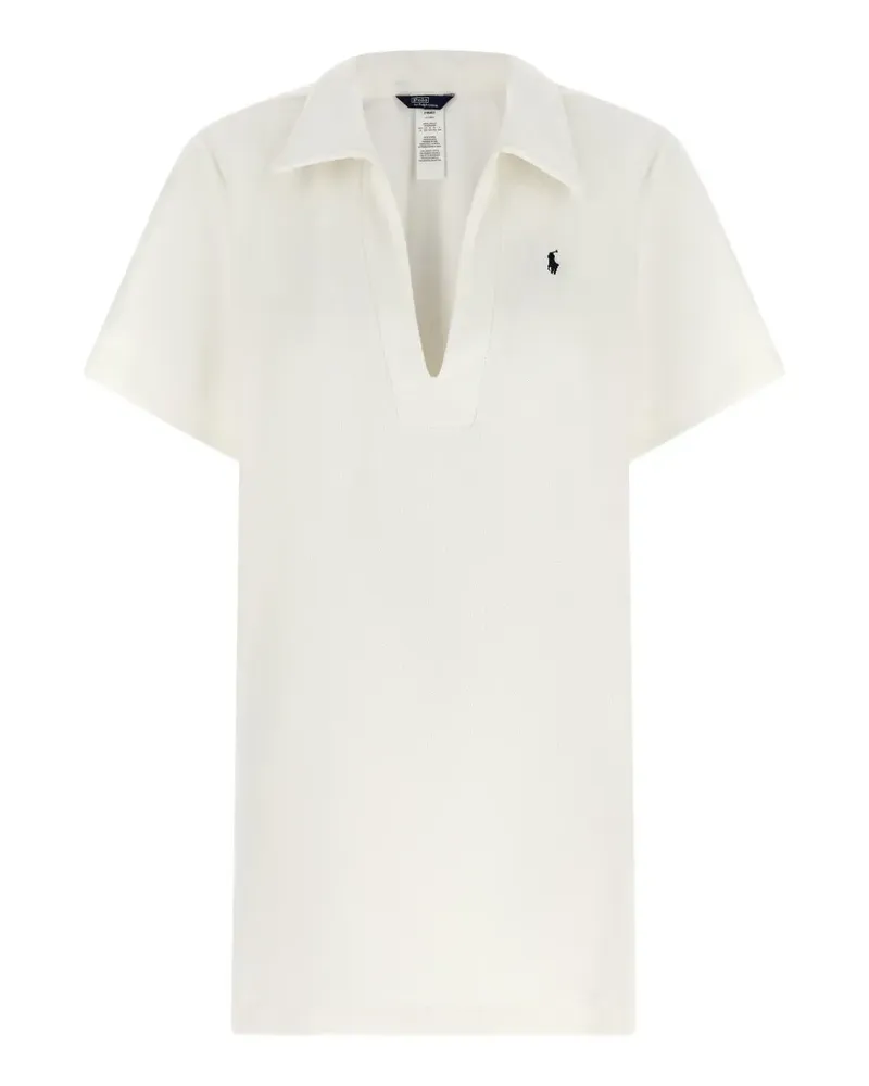 Ralph Lauren logo-embroidered mini dress - Weiß Weiß