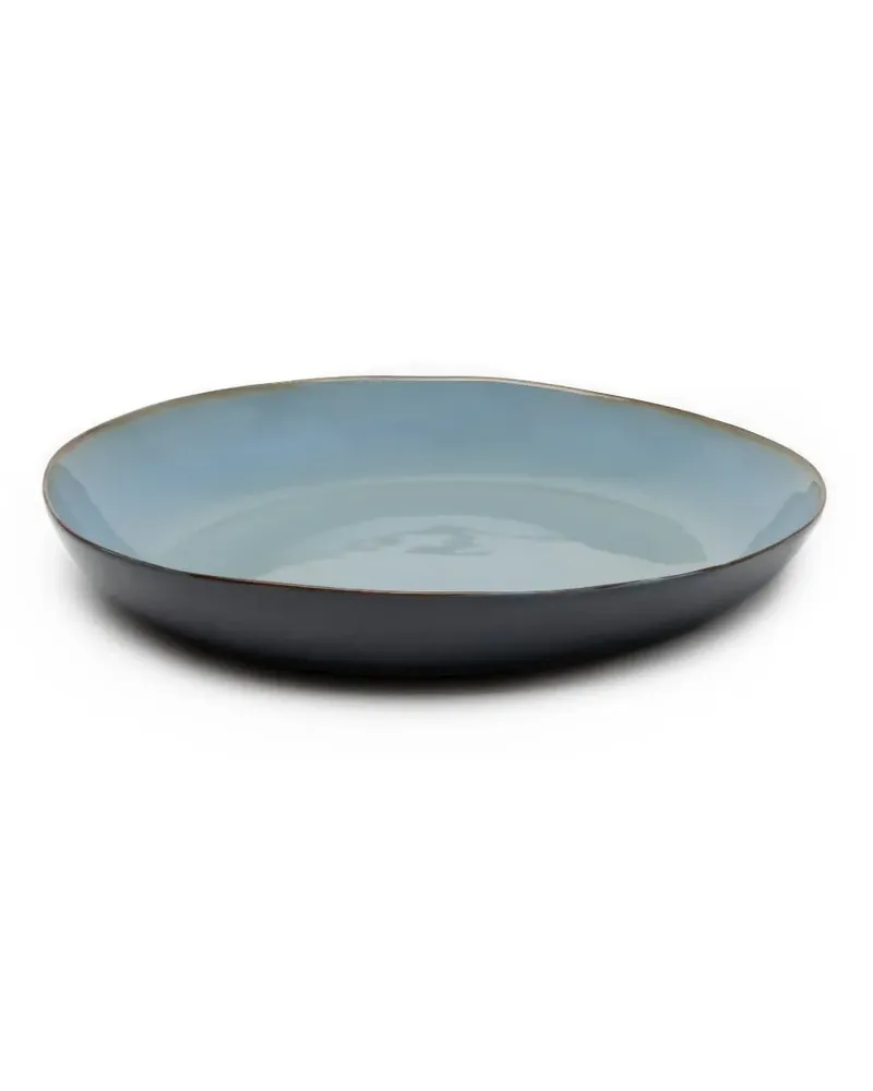 Serax Terres de Rêves glasierter Teller mit unregelmäßigen Kanten - Blau Blau