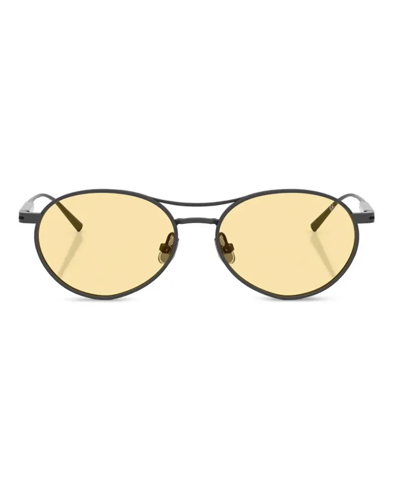 Brunello Cucinelli Sonnenbrille mit rundem Gestell - Schwarz Schwarz