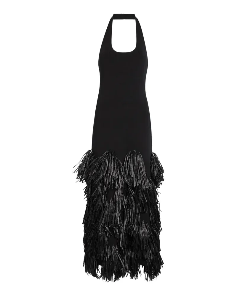 Aje. Elva fringed-detail maxi dress - Schwarz Schwarz