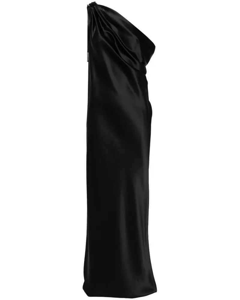 Max Mara Asymmetrische Opera Seidenrobe - Schwarz Schwarz