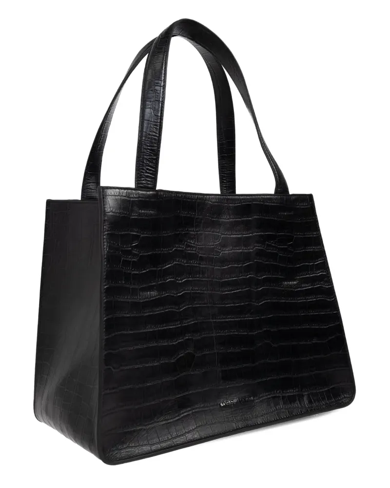 Samsøe & Samsøe Saclaire top-handle embossed tote bag - Schwarz Schwarz
