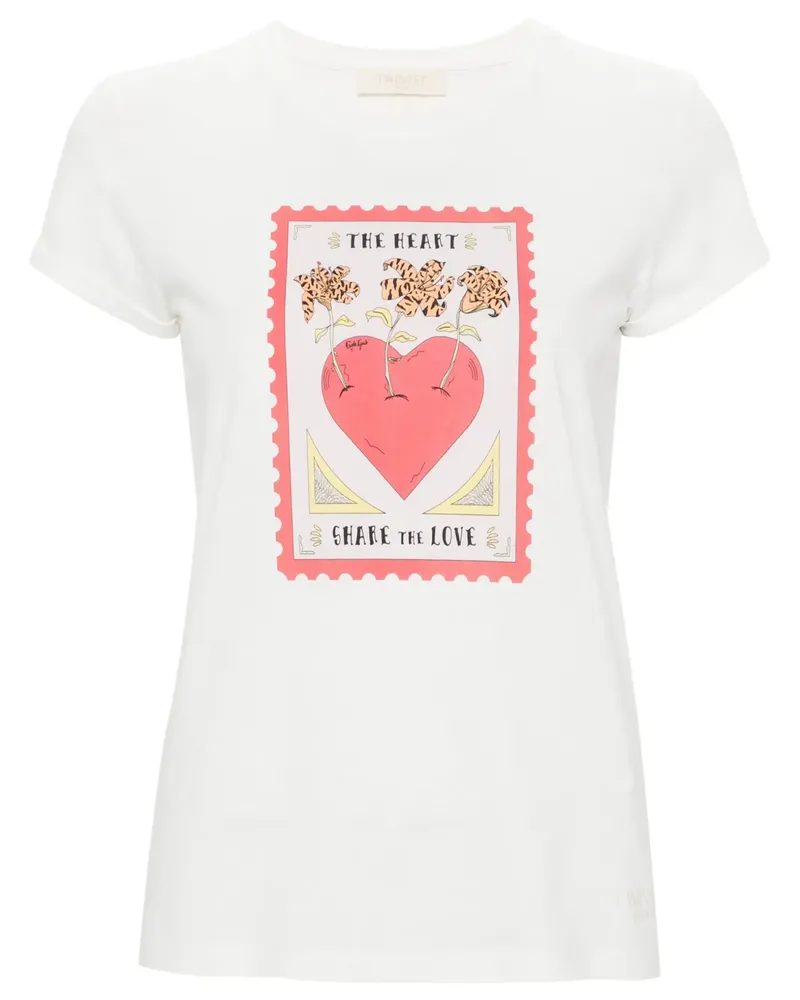 Twin-Set T-Shirt mit grafischem Print - Weiß Weiß