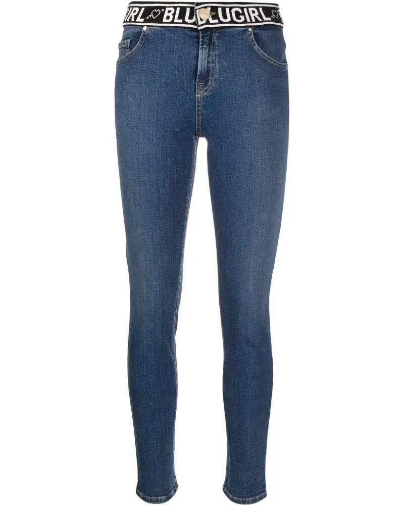 Blumarine Skinny-Jeans mit Logo - Blau Blau