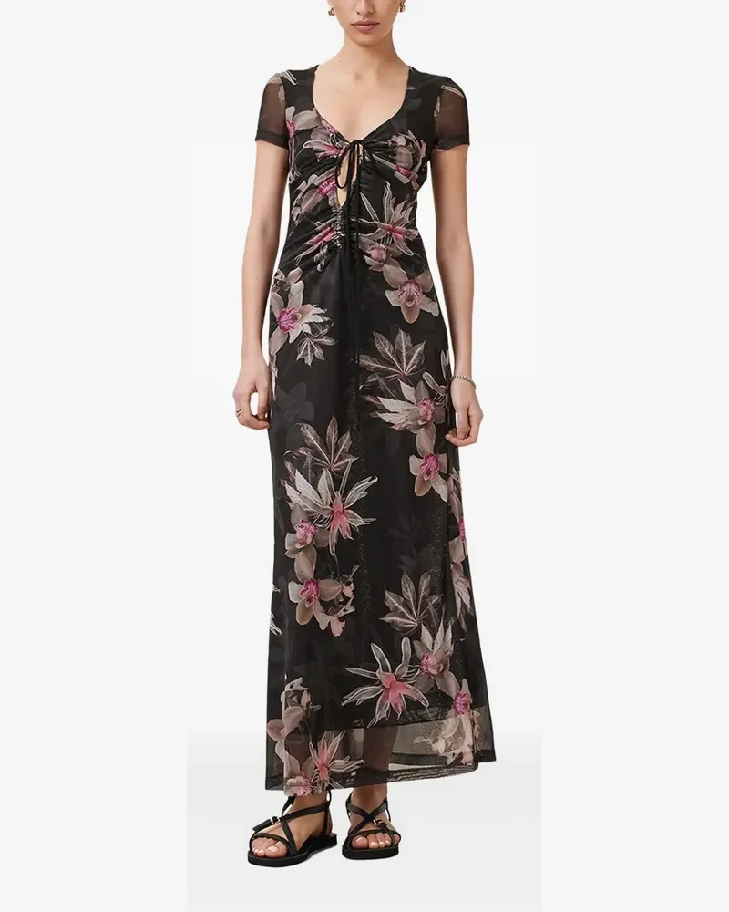 AllSaints Gabby Kleid mit Blumen-Print - Schwarz Schwarz