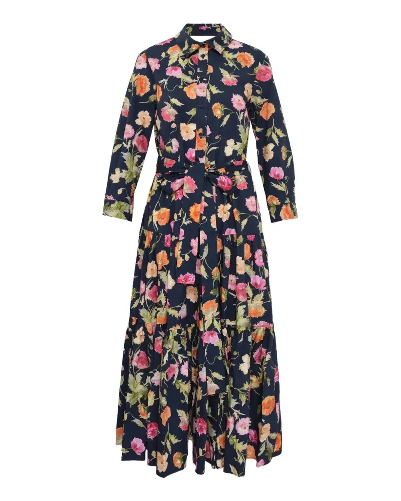 Carolina Herrera New York Gestuftes Hemdkleid - Blau Blau