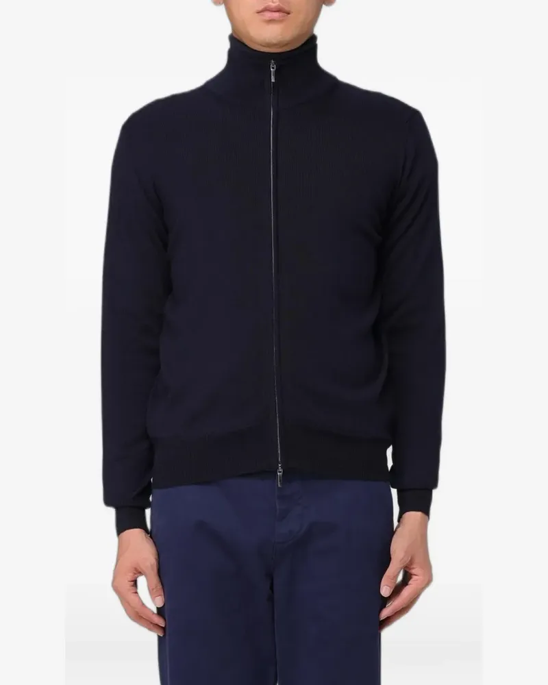 XC Cardigan aus Merinowoll mit Reißverschluss - Blau Blau