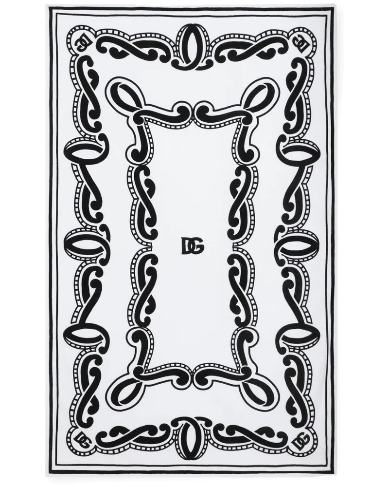 Dolce & Gabbana Strandtuch mit Bandana-Print - Weiß Weiß