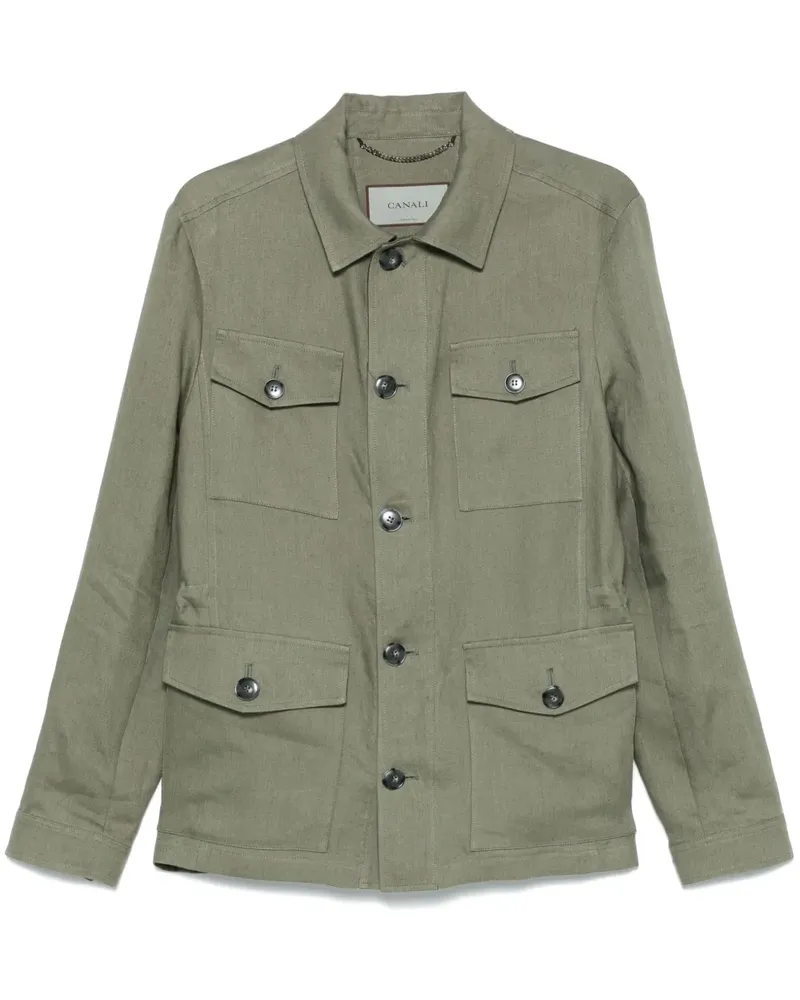 Canali Jacke mit Knopfleiste - Grün Grün