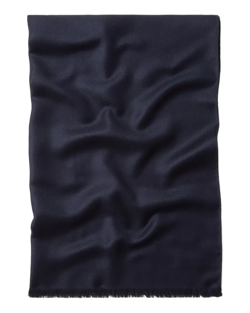 Ermenegildo Zegna Marineblauer Schal aus Wolle und Kaschmir Blau