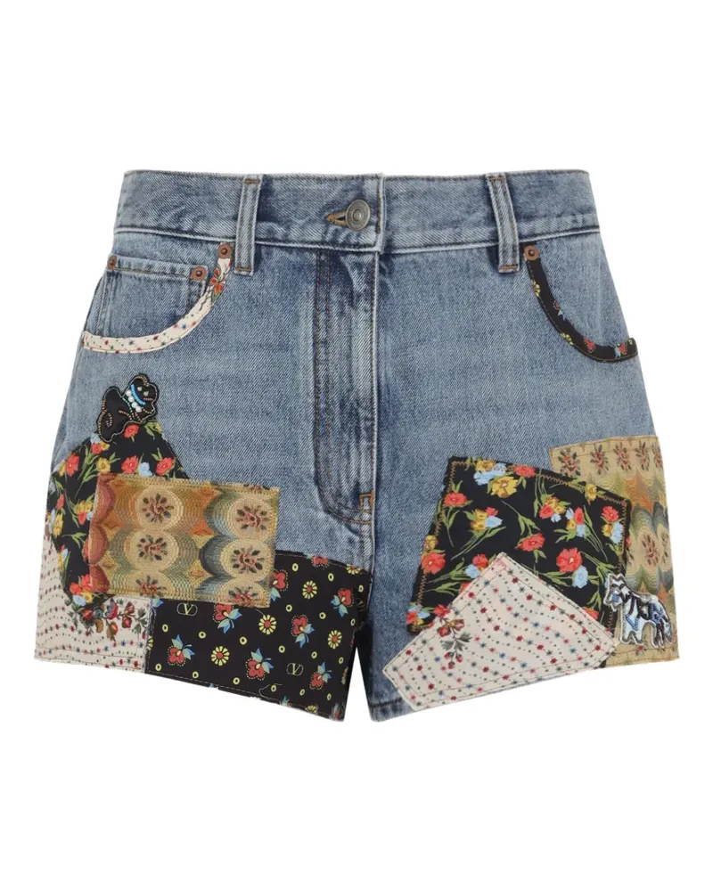 Valentino Garavani Jeans-Shorts im Patchwork-Look - Blau Blau
