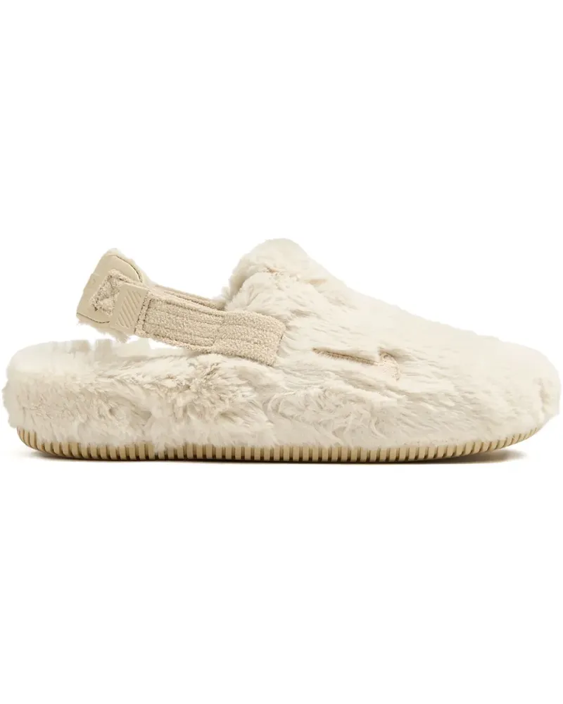 Nike Slingback-Sandalen mit Pelzbesatz - Nude Nude