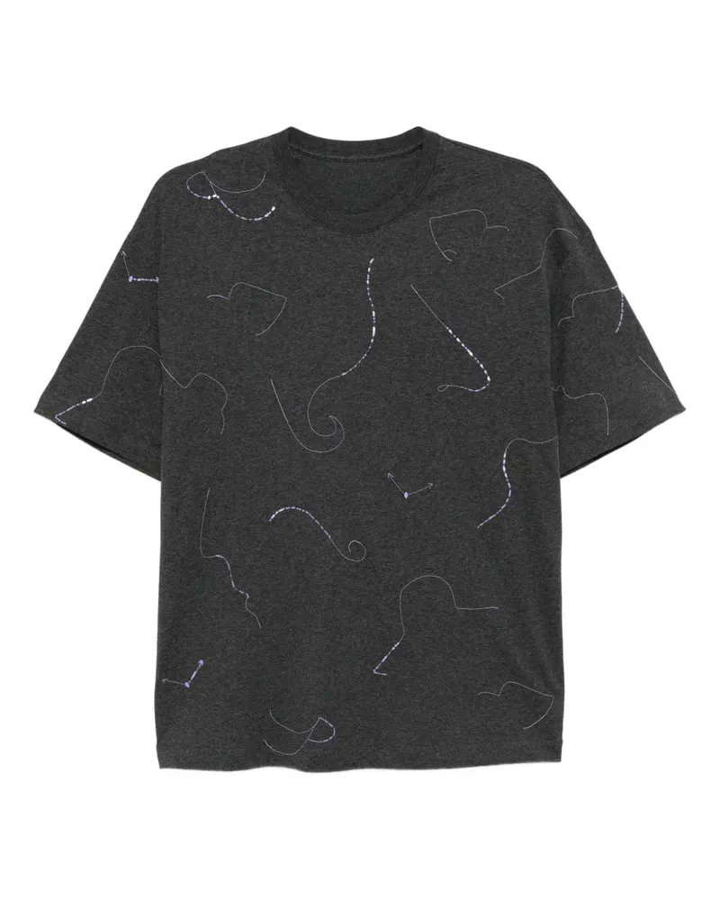 JNBY T-Shirt mit Stickerei - Grau Grau