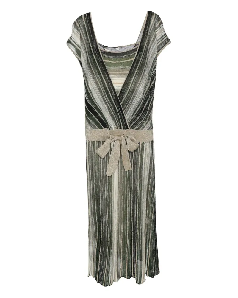 Marina Rinaldi Gestreiftes Midikleid - Grün Grün