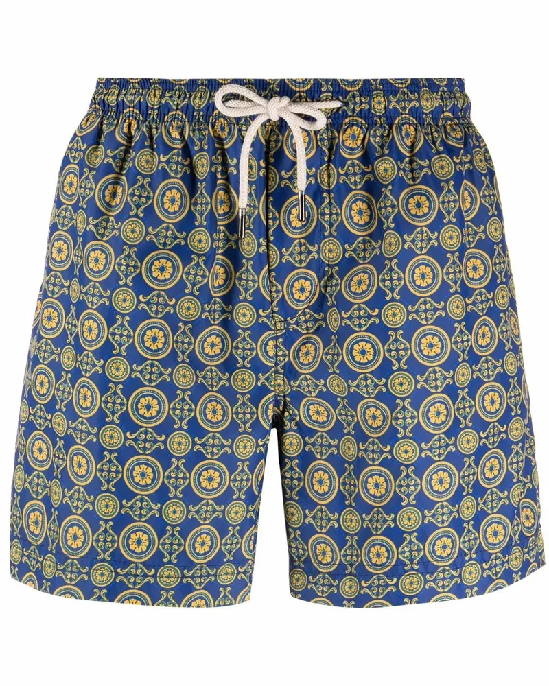 PENINSULA Badeshorts mit geometrischem Print - Blau Blau