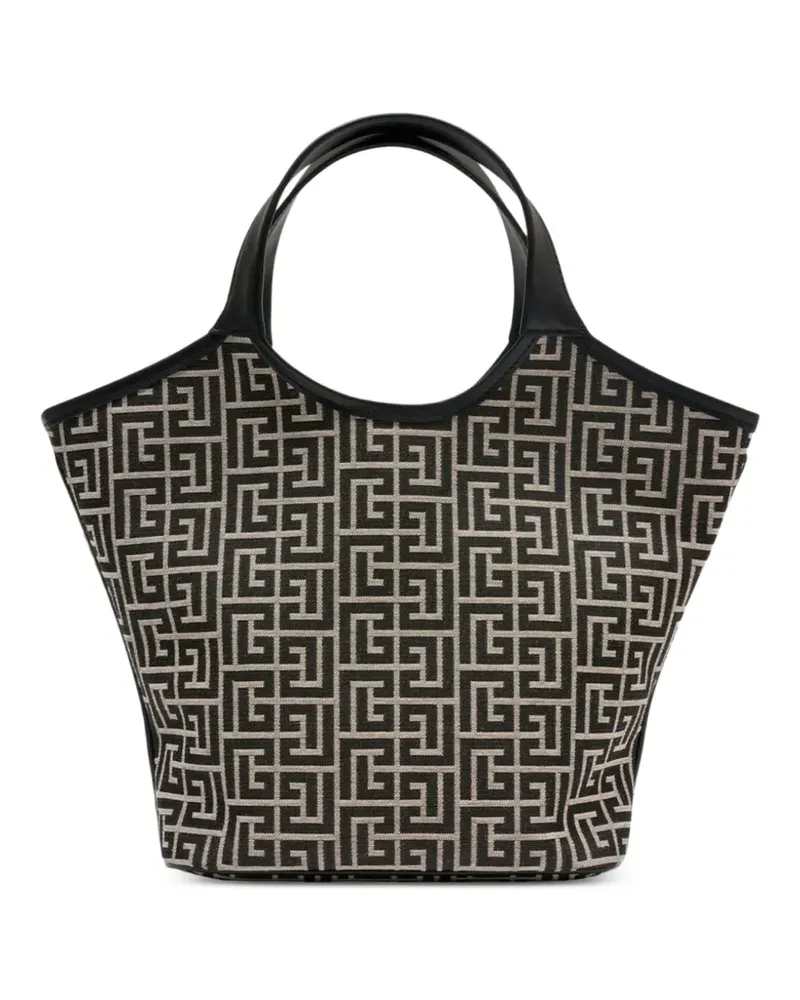 Balmain Handtasche mit Monogrammmuster - Schwarz Schwarz