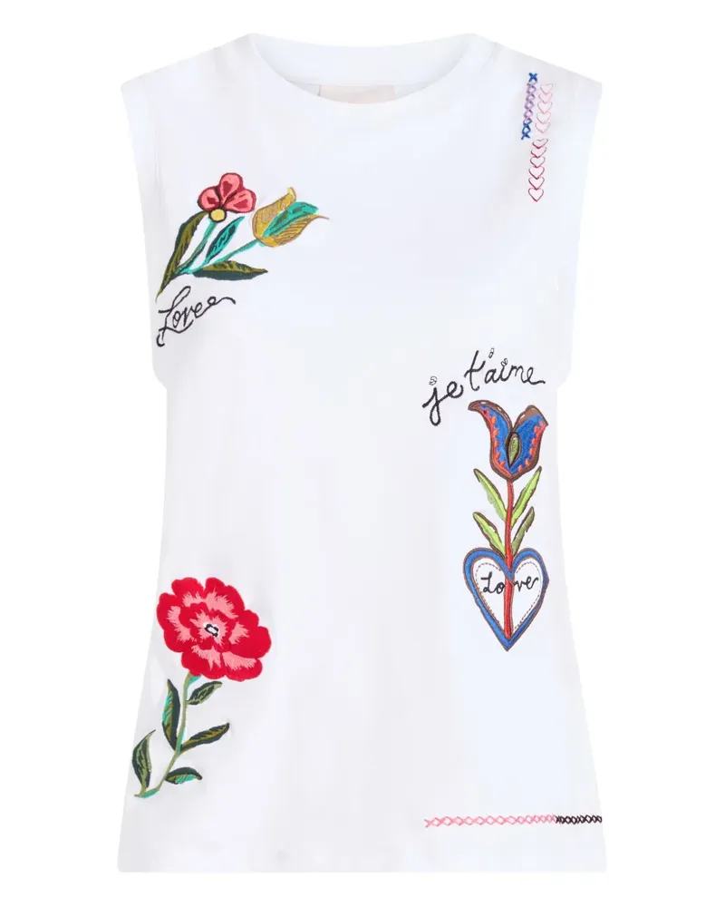 Cinq à Sept T-Shirt mit Summer of Love-Print - Weiß Weiß