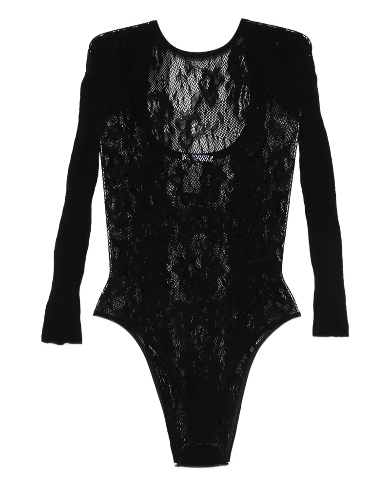 Patrizia Pepe long-sleeved lace body - Schwarz Schwarz