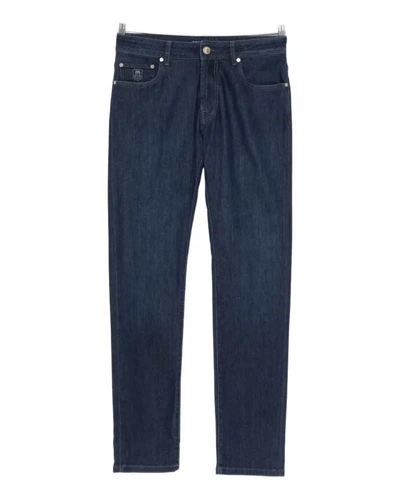 Corneliani logo-embroidered jeans - Blau Blau