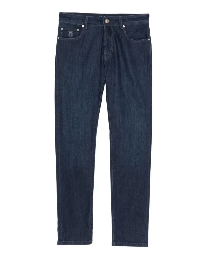 Corneliani logo-embroidered jeans - Blau Blau