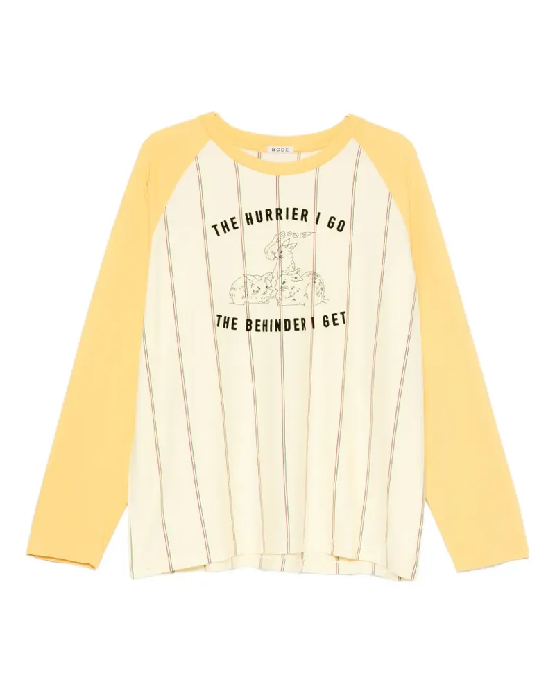 BODE Summertime stripe baseball T-shirt - Gelb Gelb