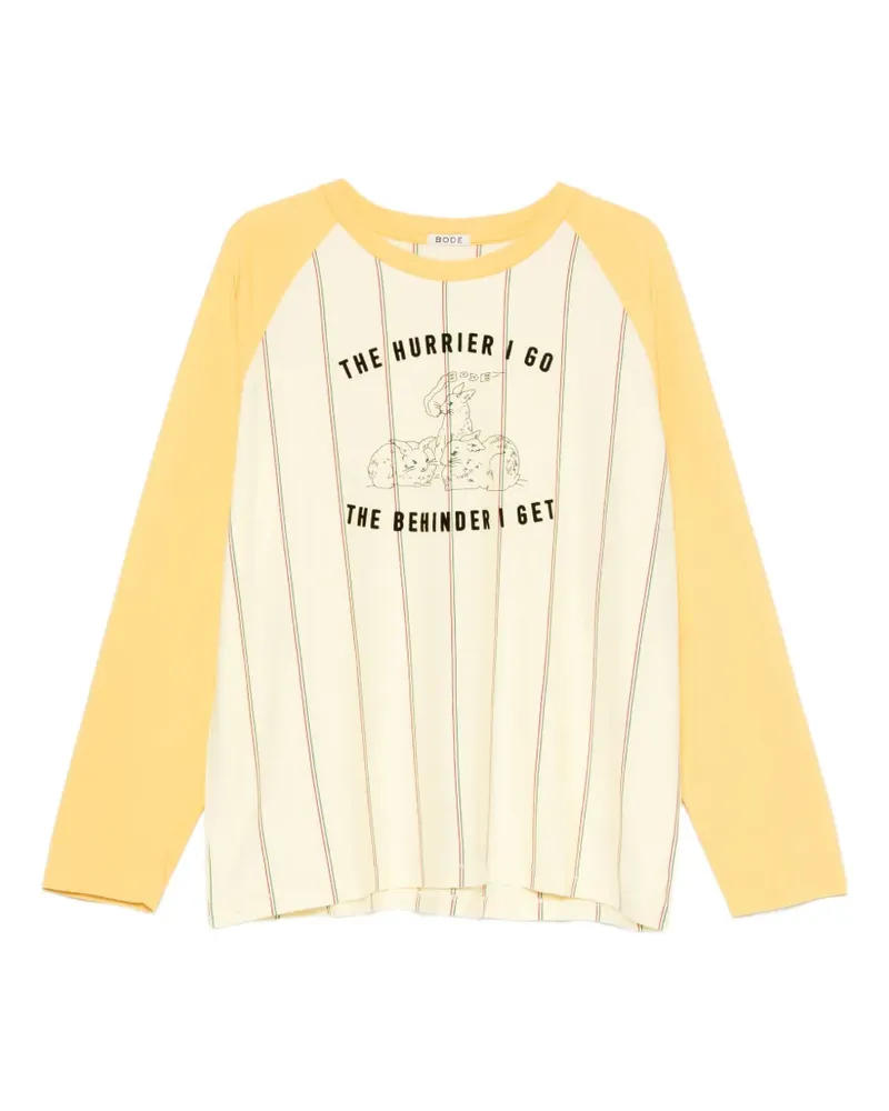 BODE Summertime stripe baseball T-shirt - Gelb Gelb
