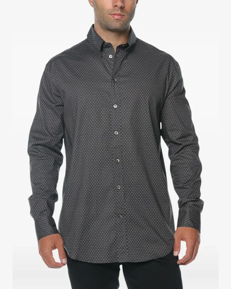 Emporio Armani Hemd mit geometrischem Print - Grau Grau