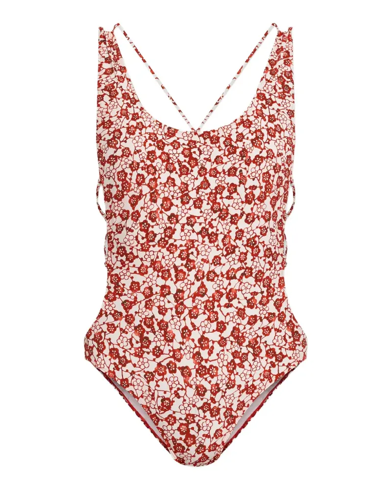 Isabel Marant Tenisia floral-print swimsuit - Weiß Weiß