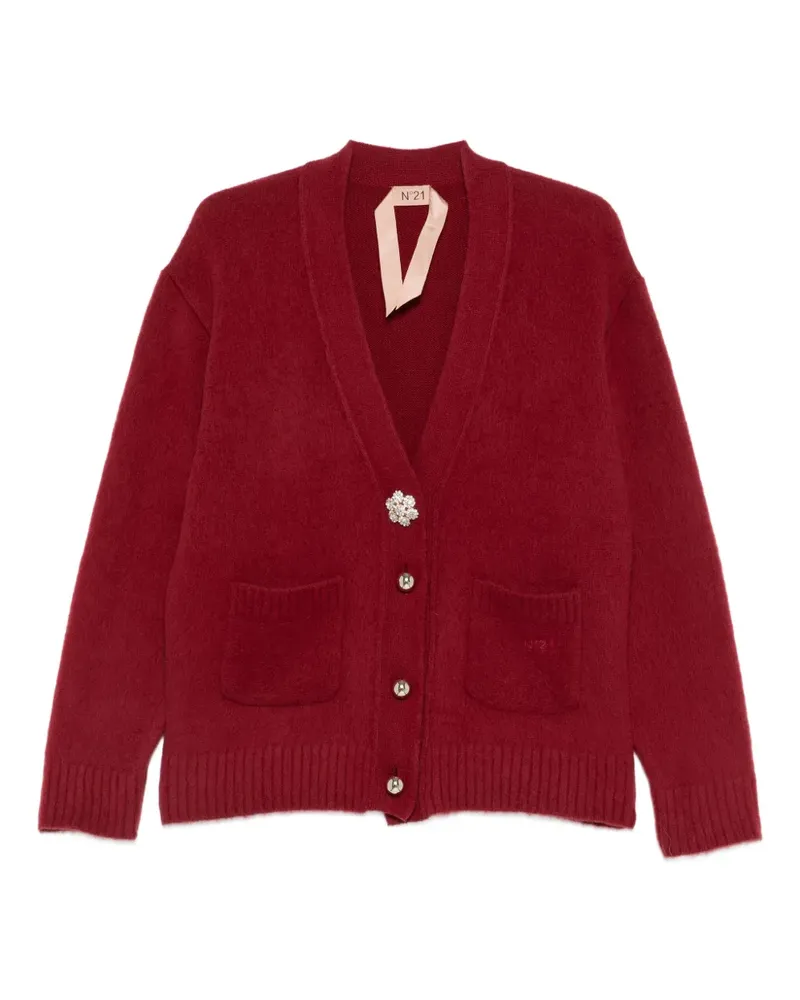 N° 21 Cardigan mit gebürstetem Effekt - Rot Rot