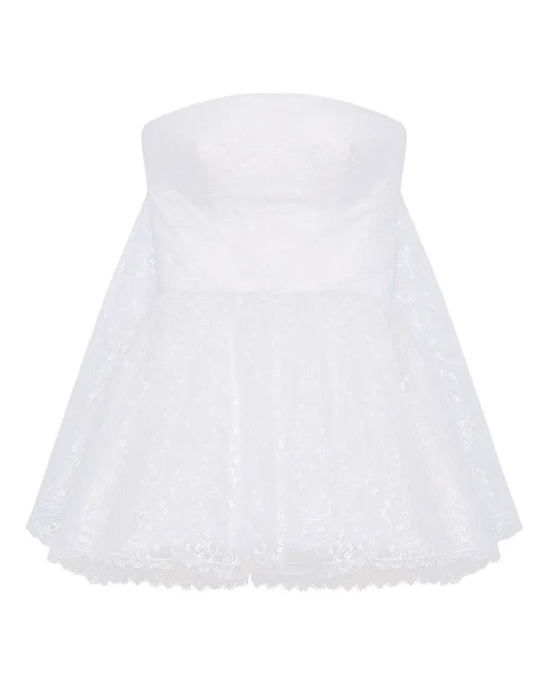 Givenchy Bustier-Minikleid aus Spitze mit Cape - Weiß Weiß