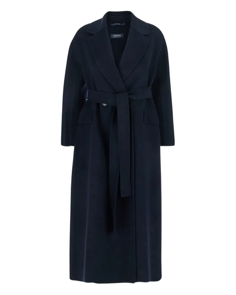 Max Mara Doppelreihiger Mantel mit Gürtel - Blau Blau