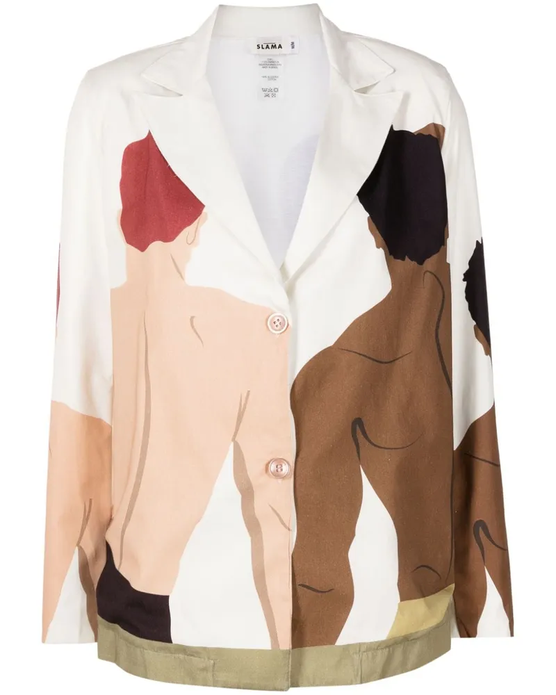 Amir Slama Jacke mit Schwimmer-Print - Nude Nude