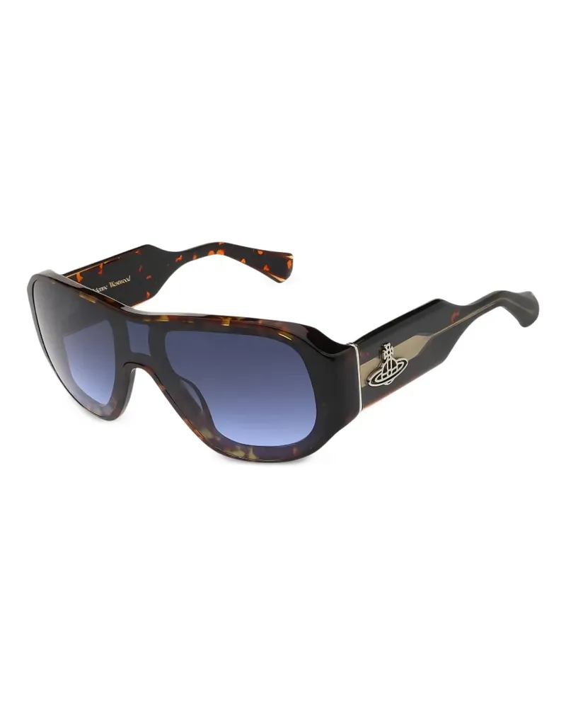 Vivienne Westwood Orb geometric-frame sunglasses - Braun Braun