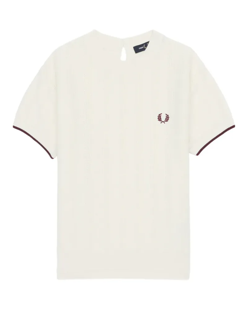 Fred Perry Pullover in Pointelle-Strick - Nude Nude