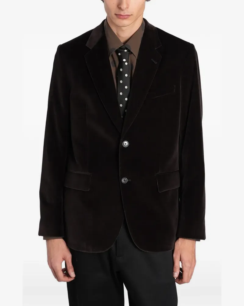 Paul Smith velvet-effect single-breasted blazer - Braun Braun