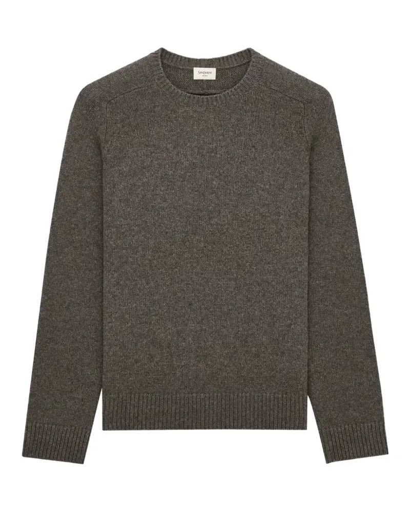 Saint Laurent crew-neck ribbed-trim sweater - Grau Grau