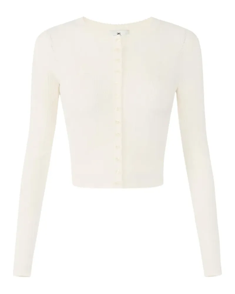 Elisabetta Franchi Knit openwork cardigan - Nude Nude