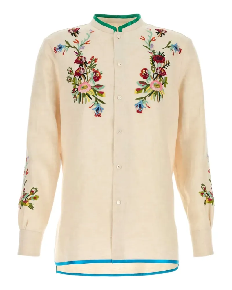 Valentino Garavani Hemd mit Blumenstickerei - Weiß Weiß