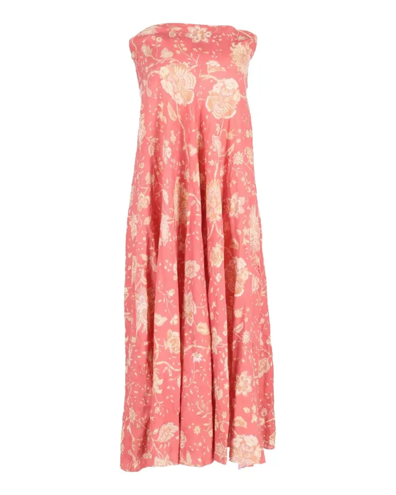 Zimmermann Veneto floral strapless midi dress - Rosa Rosa