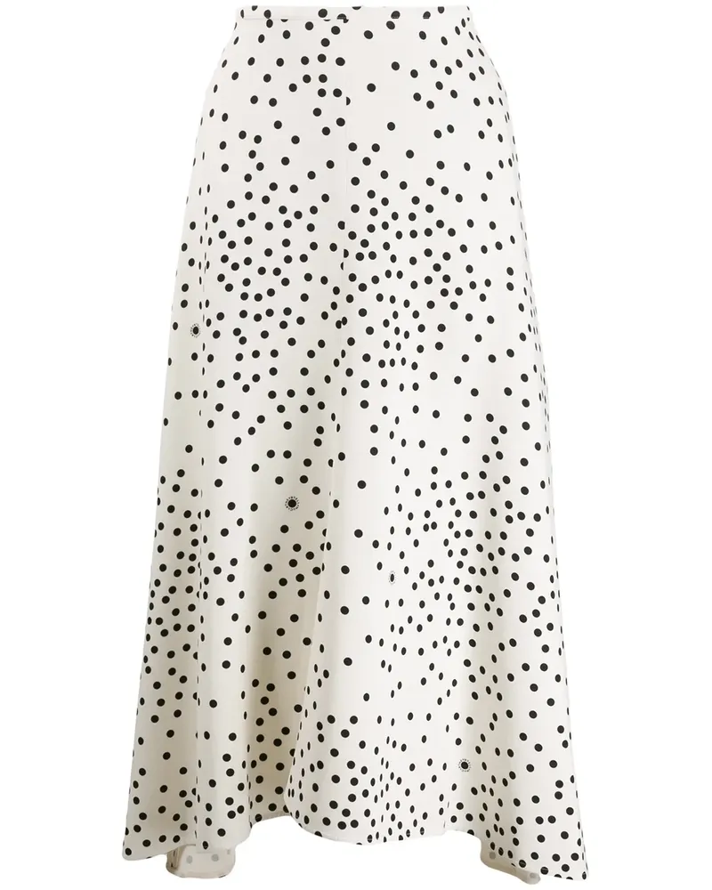 Stella McCartney Gepunkteter Midirock - Weiß Weiß