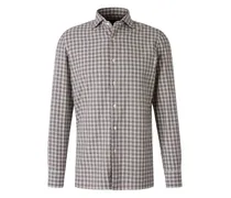 Kariertes Button-down-Hemd - Grau