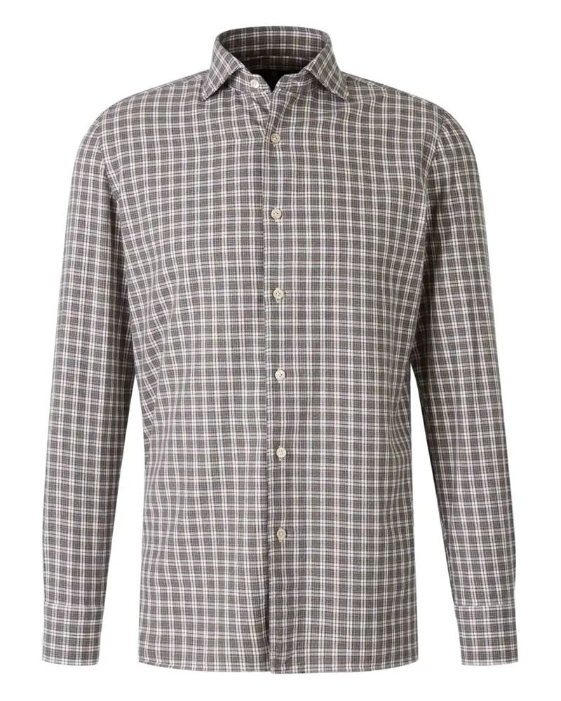 Luigi Borrelli Kariertes Button-down-Hemd - Grau Grau