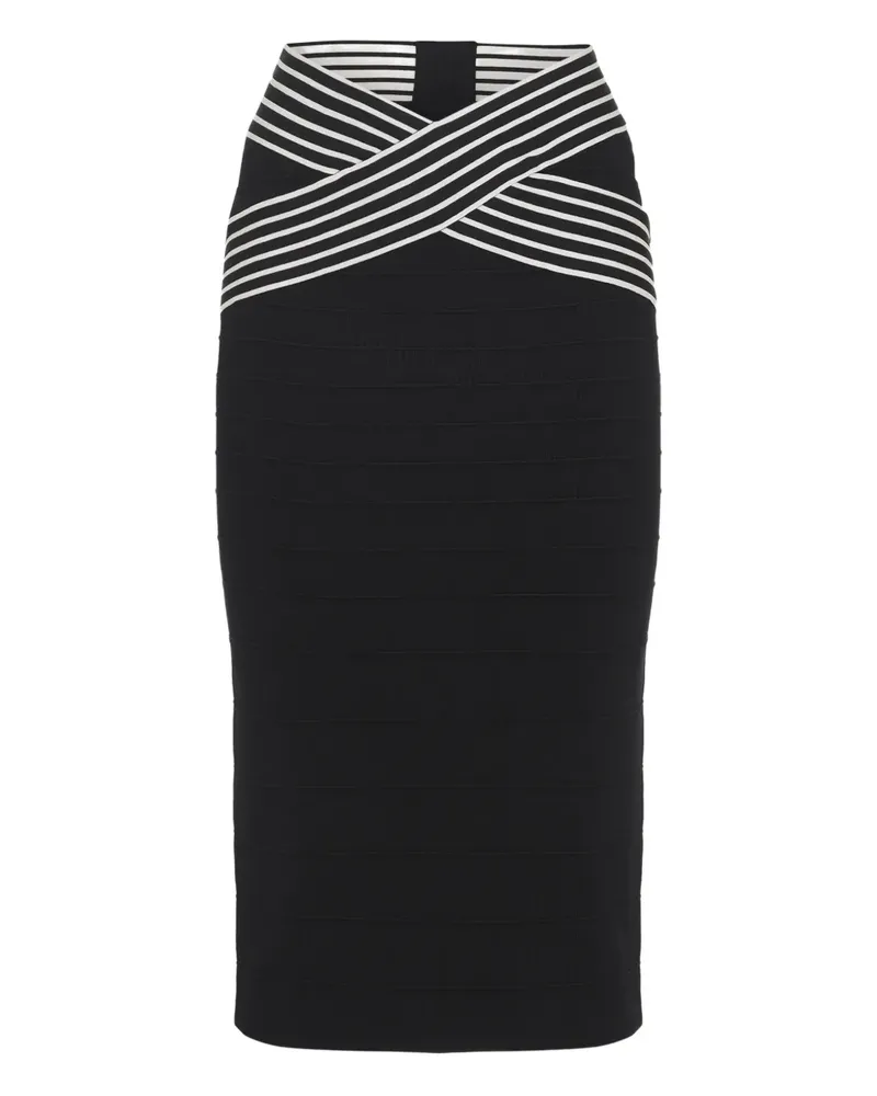 Elisabetta Franchi striped midi skirt - Schwarz Schwarz